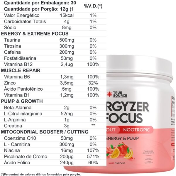 Energyzer & Focus Fruit Punch - 360g - True Source - Image 3