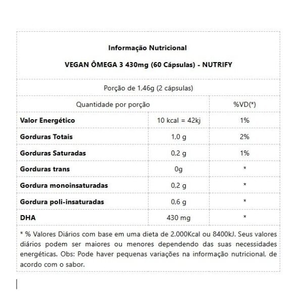 Vegan Ômega 3 DHA - Nutrify - 60 cápsulas - Image 4